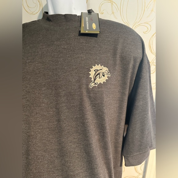 Miami Dolphins NFL New w/Tags Embroidered Shimmer Threads on Heathered Grey - Picture 2 of 10